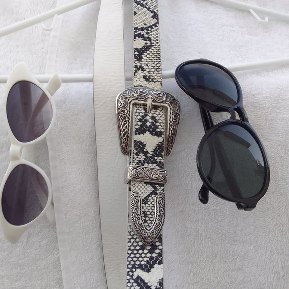 Bundle snake-skin leather belt & 2 sunglasses - your offer? main image 5